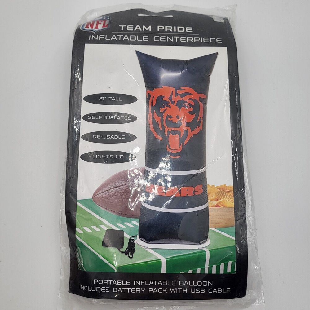 Chicago Bears Table Top Inflatable 21" Self Inflates Re-Usable Lights Up‎